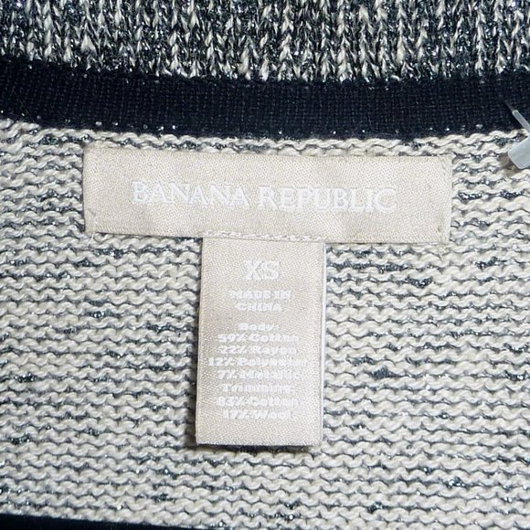 Banana Republic Sparkling Cardigan One Button Down Black/Gray Sweater Size XS - Picture 6 of 6